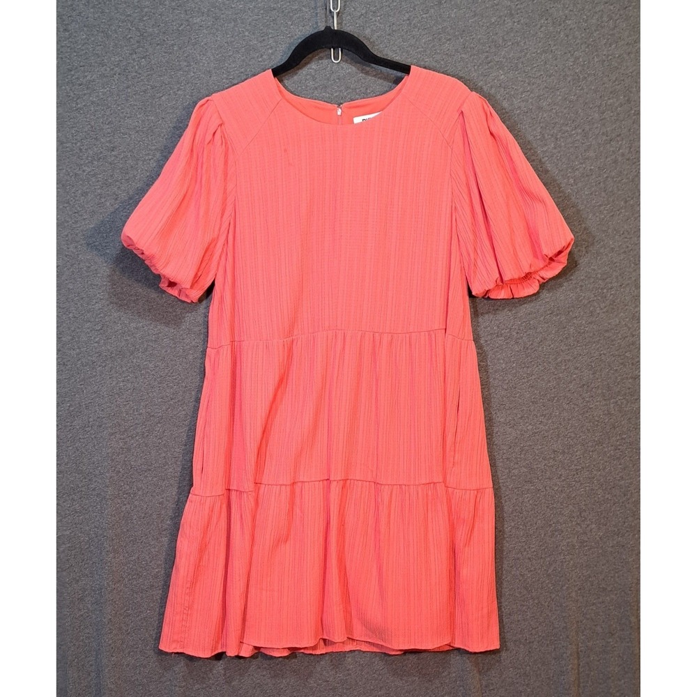 DKNY Coral Tiered Puff Sleeve Mini Dress‎ US Size 10